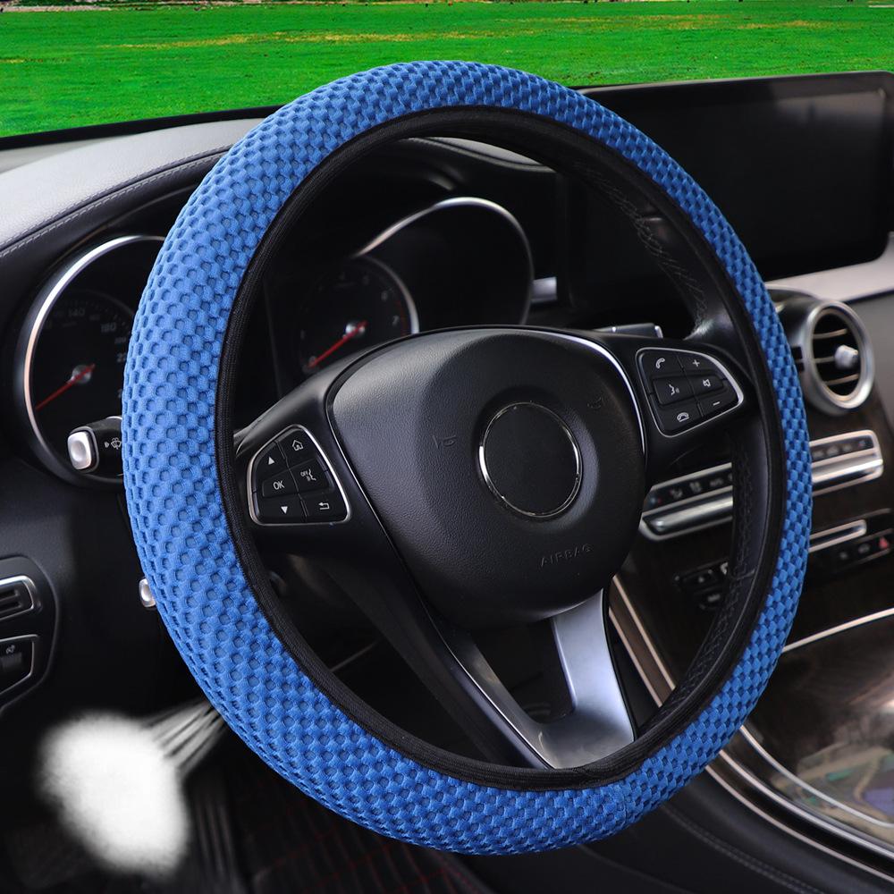 Ice Silk Three-dimensional Massage Mesh Breathable Car Without Inner Ring Steering Wheel Cover Accessories Suitable for 14.5-15 Inches