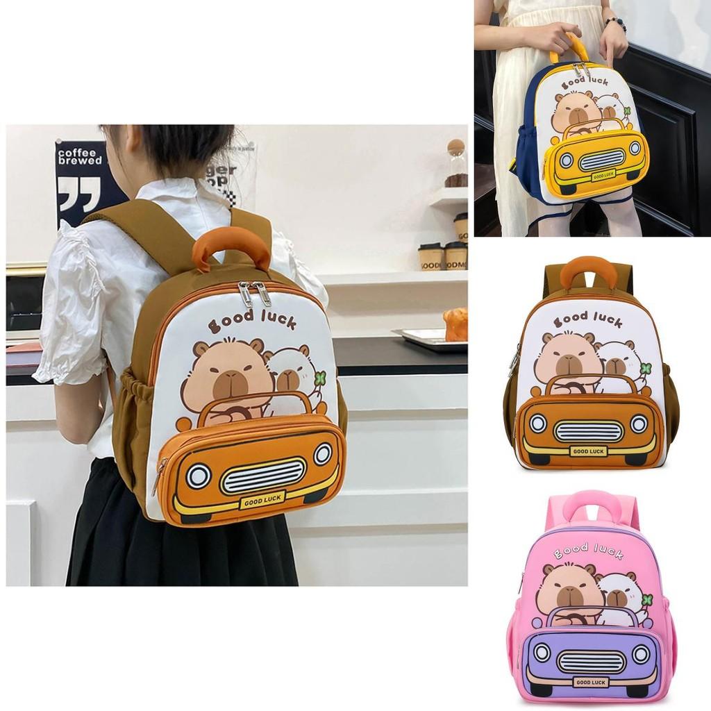 Adorable Toddler School Bag With Cartoon Capybara Pattern And Airflow Design For Kindergarten