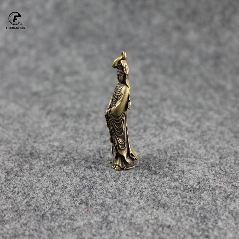 Copper Buddha Statue Hanging Ornament Bless Home Decor for Living Home Lucky Brass Figurine Desk Decoration Keychain Pendant