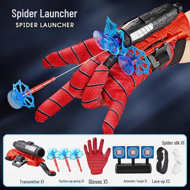 Hero Wearable Spider Launcher Toy with Suction Cup Soft Bullets for Kids