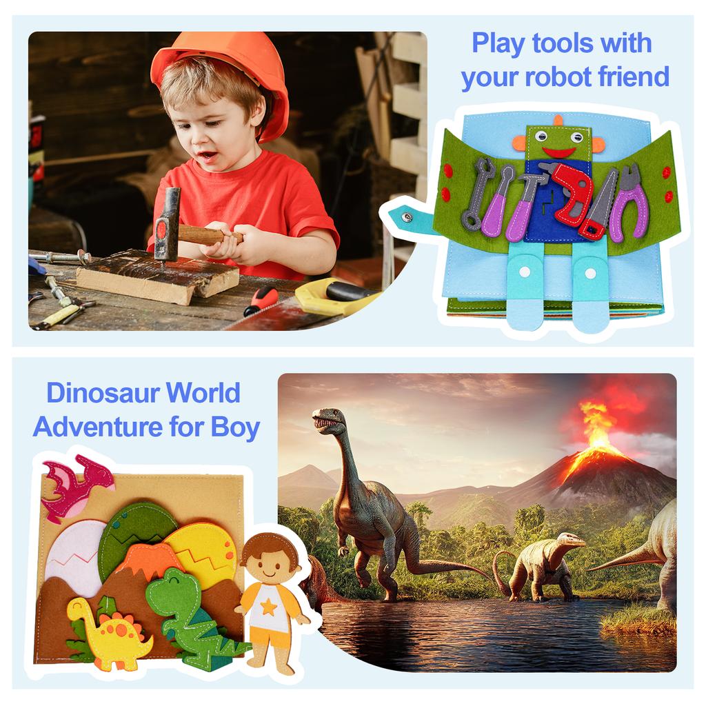Toddlers Montessori Toy Busy Book Quiet Book Pretend Play Toy Early Educational Activity Book with Life Skills Cognition