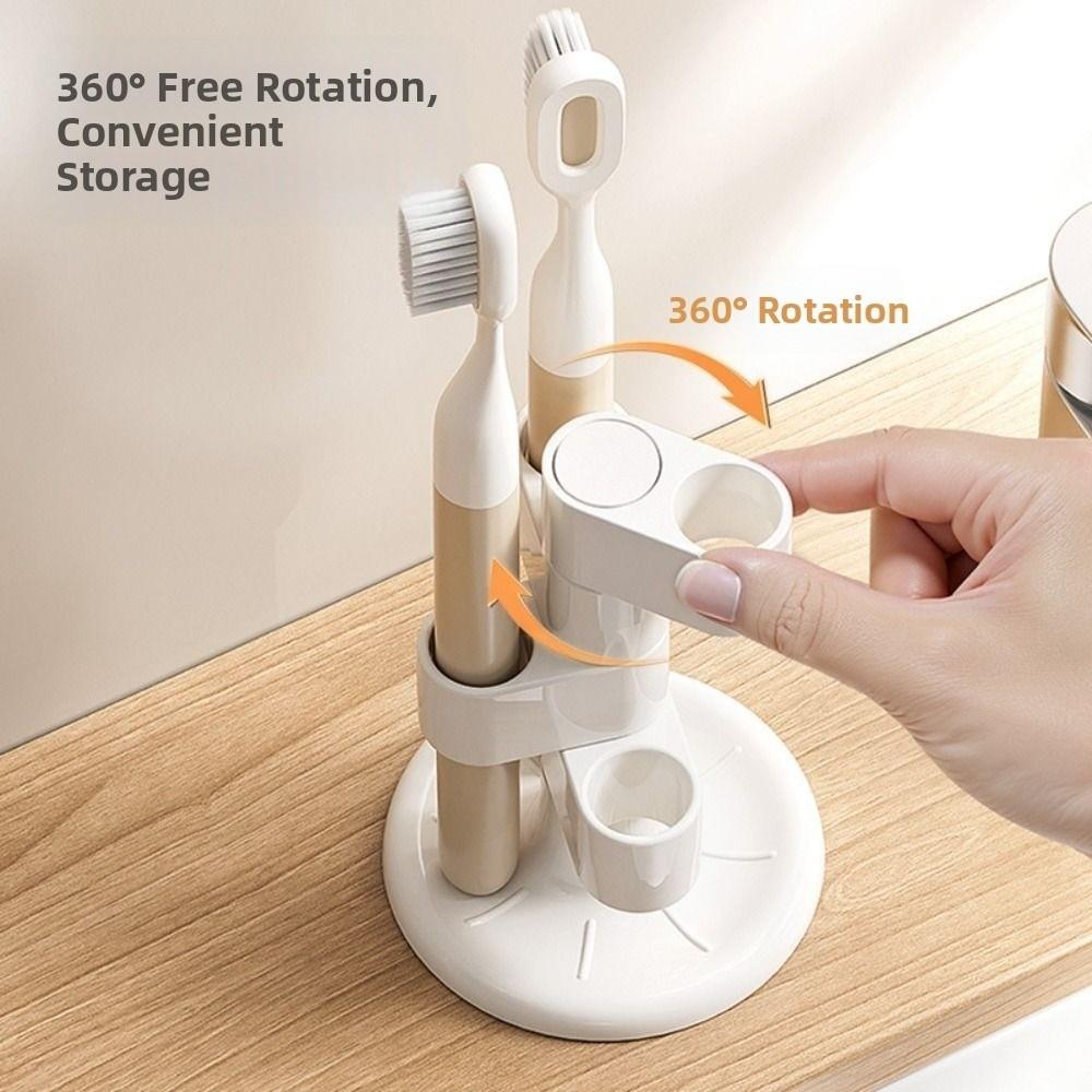2Pcs Funny Rotating Toothbrush Holder 4 Holes Pencil Display Rack  Office/School Supplies
