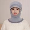 Women's Stylish Duckbill Hat with Fur Scarf – Warm, Knitted, for Middle-aged & Elderly