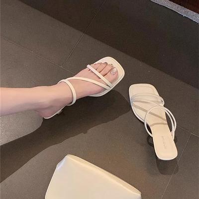Mode Hausschuhe Frau Römische Sandalen Schuhe Damen Gladiator Zehenfrei Strand Damen Elegant Schmaler Riemen Clip Schuhe Komfort Flache
