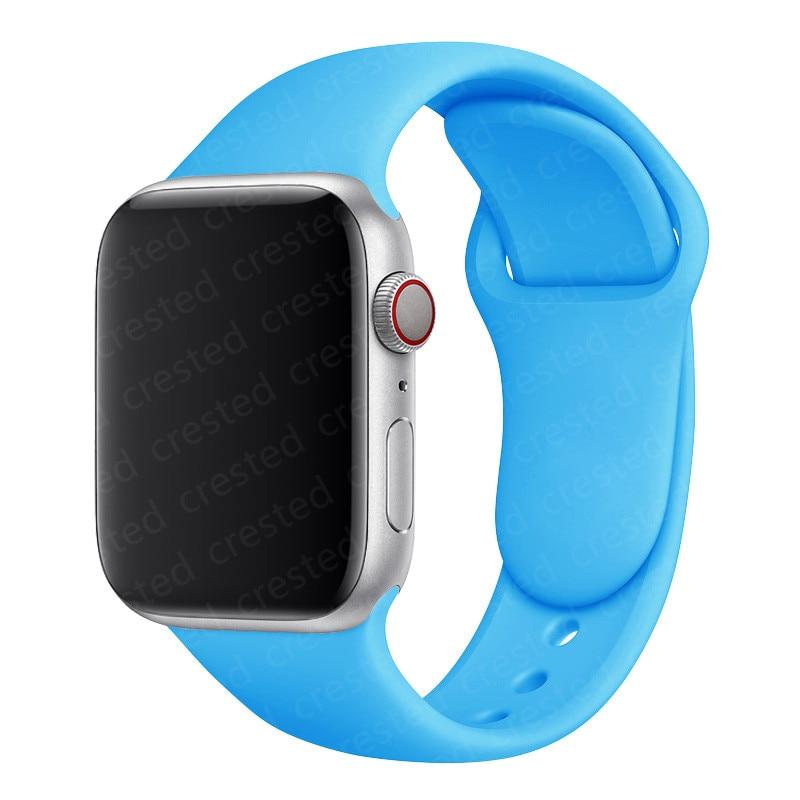 Silicone Strap For Watch Band 44mm 40mm 38mm 42mm Rubber Belt Wristband Bracelet iWatch1 2 3 4 5 Se 6 Band