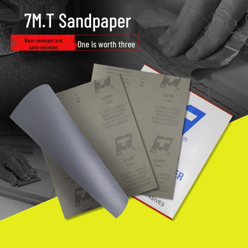 MT CC45p Black Sandpaper, 1000-5000 Grit, Dry/Wet Use for Woodworking, Furniture, Rosewood