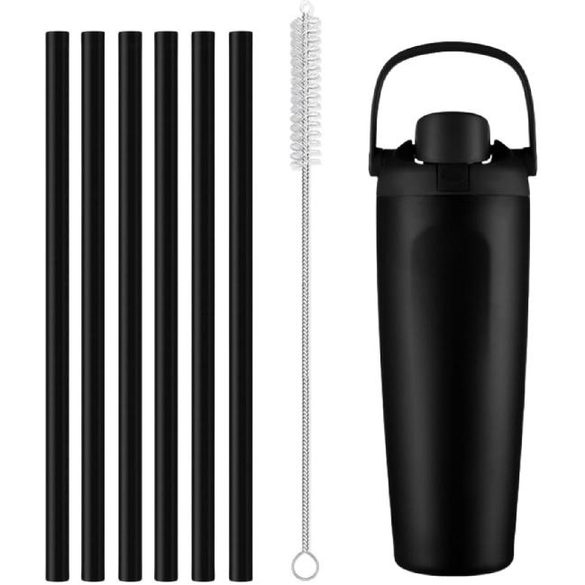 6PCS Replacement Straws for Owala Water Bottle 24 Oz 32 Oz, Reble Plastic Food Grade Drinking Straws with Cleaning Brush Compatible for Owala Cup