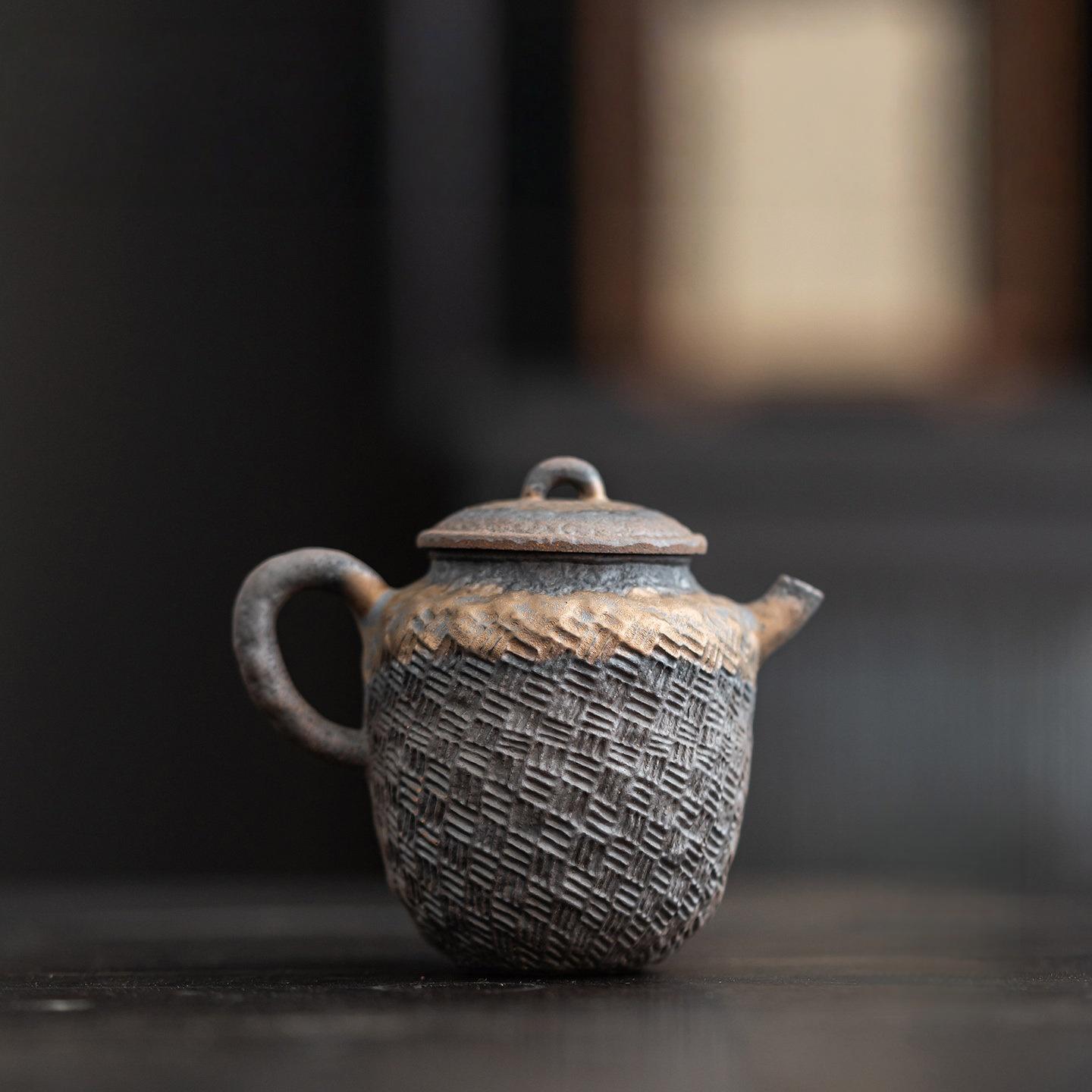 Rock Clay Coarse Pottery Tea Pot Retro Teapot Tea Kettle Tea Ceremony Tea Making Single Pot Tea Ceremony