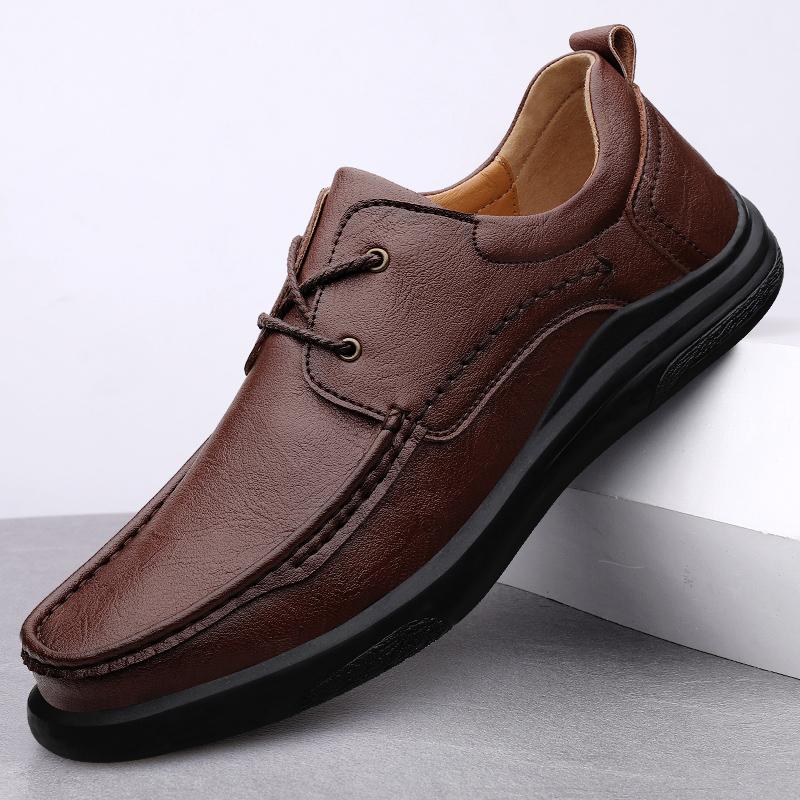 

Модные мужские туфли из натуральной кожи на шнуровке, оксфорды, плоские кроссовки, новейшие кроссовки на платформе со шнуровкой и круглым носком, повседневные туфли на плоской подошве для мужчин 11 коричневый