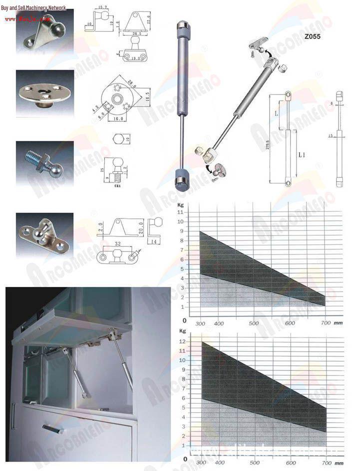 Hydraulic Gas Spring Support for Upward Opening Doors