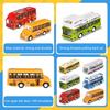 6-teiliges Schulbus-Spielzeugauto-Set, kleine Autos aus Druckgussmetall, Stadtbus, Doppeldecker, reibungsbetriebene Autos, Spielspielzeugfahrzeuge, Türen zum Öffnen, Lernspielzeug, Großpackung