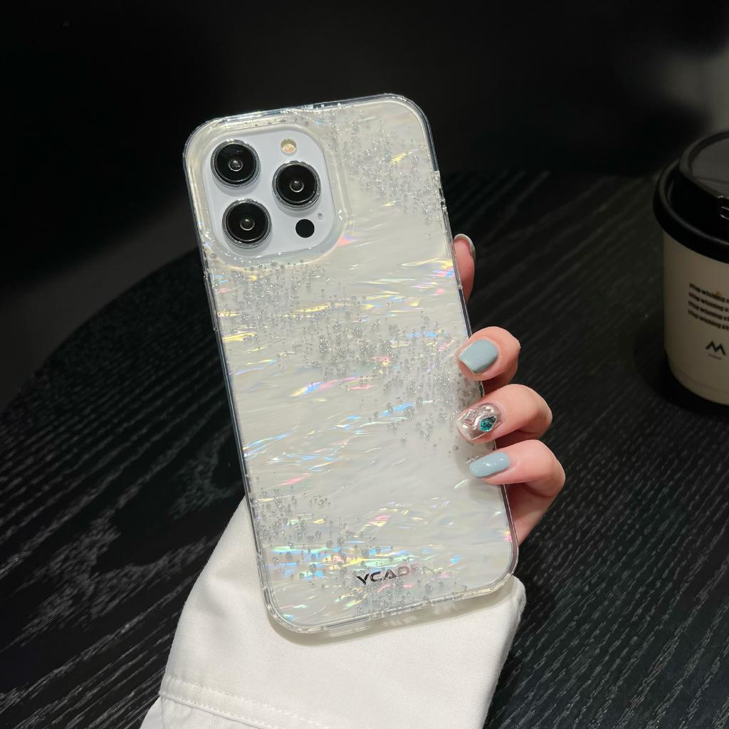 Applicable To Apple 17 Gilt Galaxy Rainbow Aurora Mobile Phone Case iPhone16Pro Glitter 15 Anti-drop Protective Case