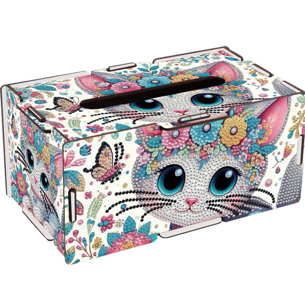 Wooden 5D Diamond Painting Tissue Holder Wooden Diamond Painting Tissue Box 5D DIY Diamond Handmade Tissue Holder for Home Decor