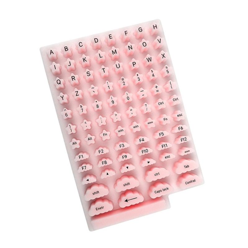 

Silicone Keyboard Protector Covers Keycap Height Increaser Stickers Nail-Friendly Keyboard Risers For Ergonomic Typing розовый