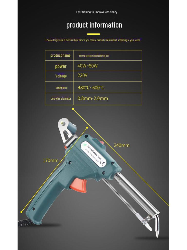 60W External Heating Soldering Gun for Repairing Circuit Boards and Light Strips