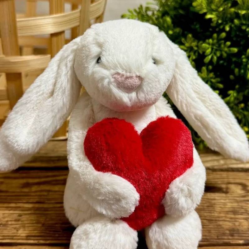 Jellycat Rabbit Plush Toy With Love Heart Design And Pp Cotton For Children Gift