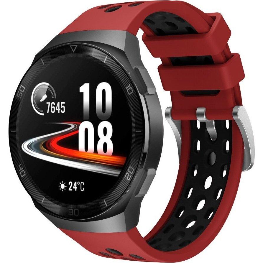 Correa de Silicona para Huawei Watch GT 2e, Roja / Negra