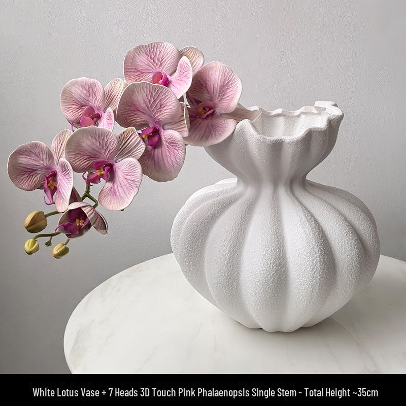 Light Luxury Phalaenopsis Artificial Floral Arrangement for Dining Table Decoration