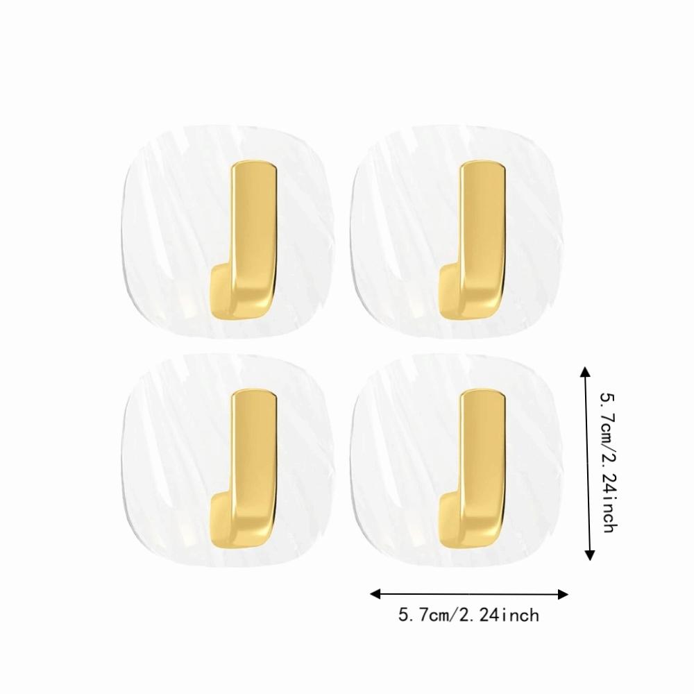 4Pcs Acrylic Punch-Free Wall Hanging Hooks  Kitchen Spoon, Rag, Small Utensil Arrangement