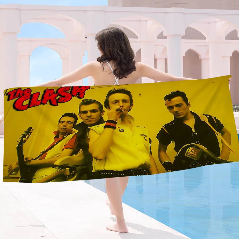 The C-Clash Band Bath Towel Microfiber Soft Water Absorbing Breathable For Girl Kids Decorative Cartoon Beach Towel