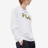 Fila Fusion Large Logo Loose Fit Crewneck Knit Sweatshirt Men sweatshirt White T11M231204FWT