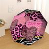 1pc Leopard love Zebra pattern Pattern Design Umbrella,Compact Umbrella, All Season, Travel, Outdoor, One Touch Auto Open and Close,Christmas Gift