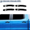 Black For Chevrolet Silverado/Sierra + Exterior Door Handle Panel Cover Trim