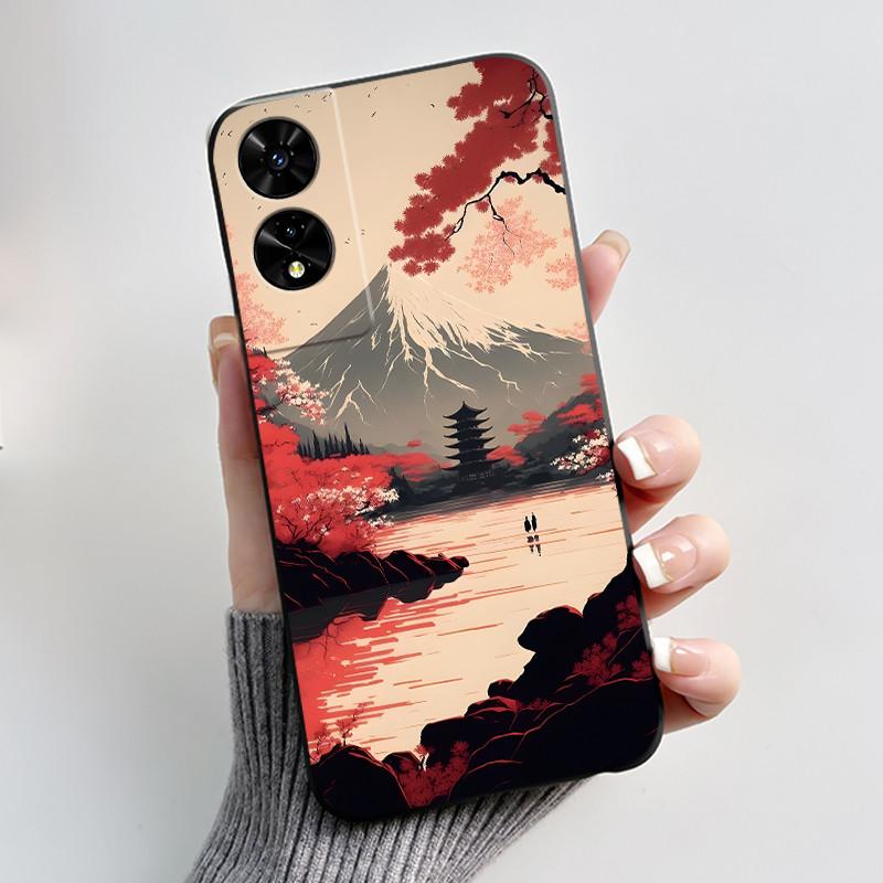 Phone Case For TCL 505 T509K T509A Bumper Black Shockproof Soft Casing Popular Lucky Cute White Furry Bear Pattern Cover