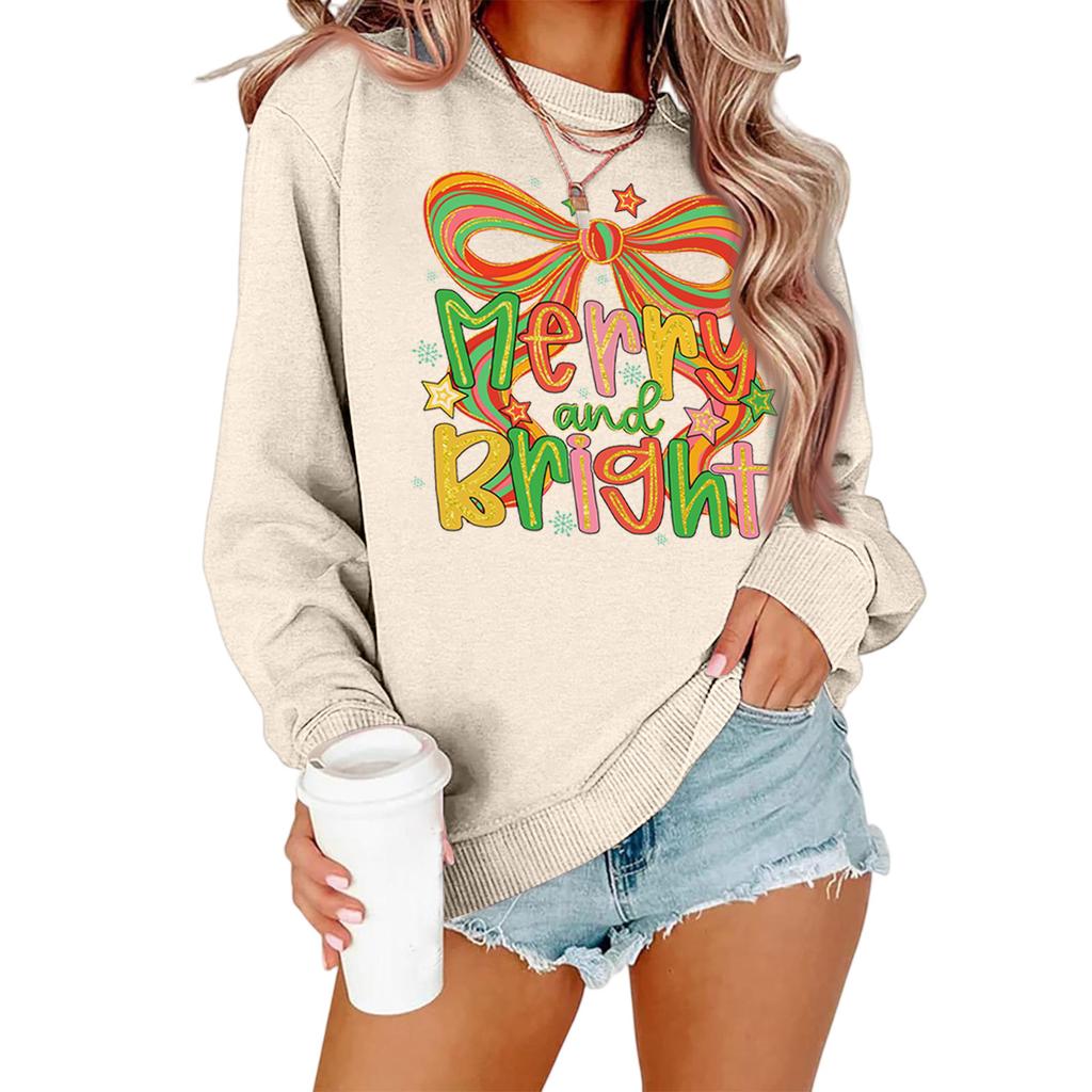 Women's Loose Comfortable Casual Fashionable Character Printing Round Neck Long Sleeved Sweatshirt