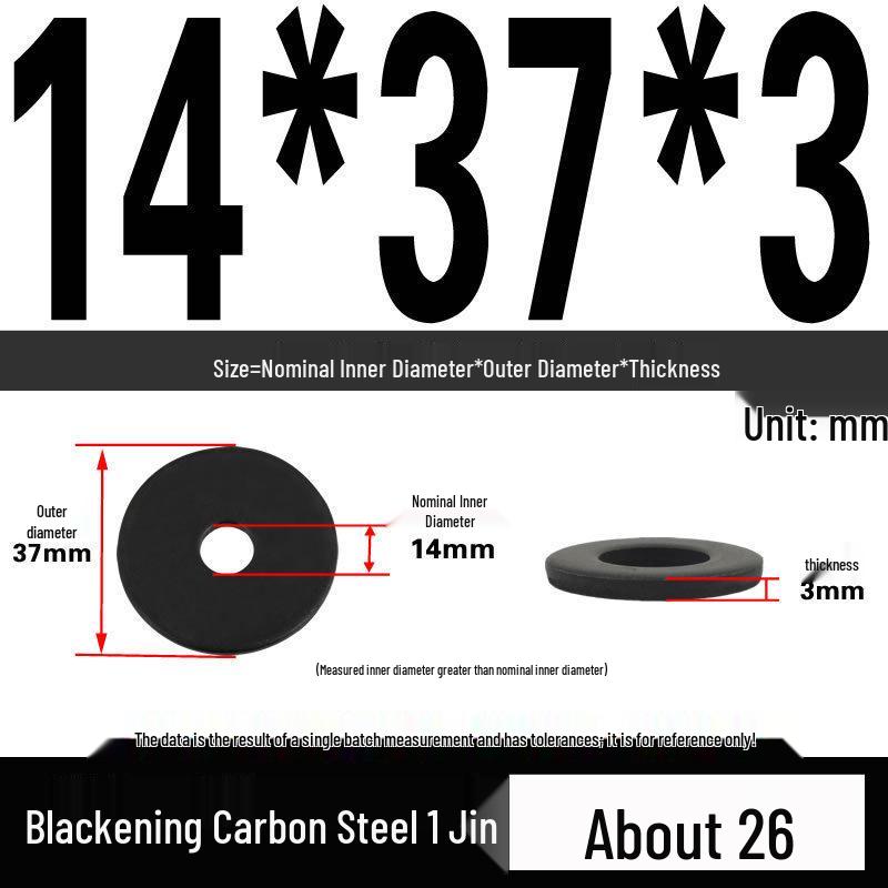 Blackened Thickened Oversized Metal Washer