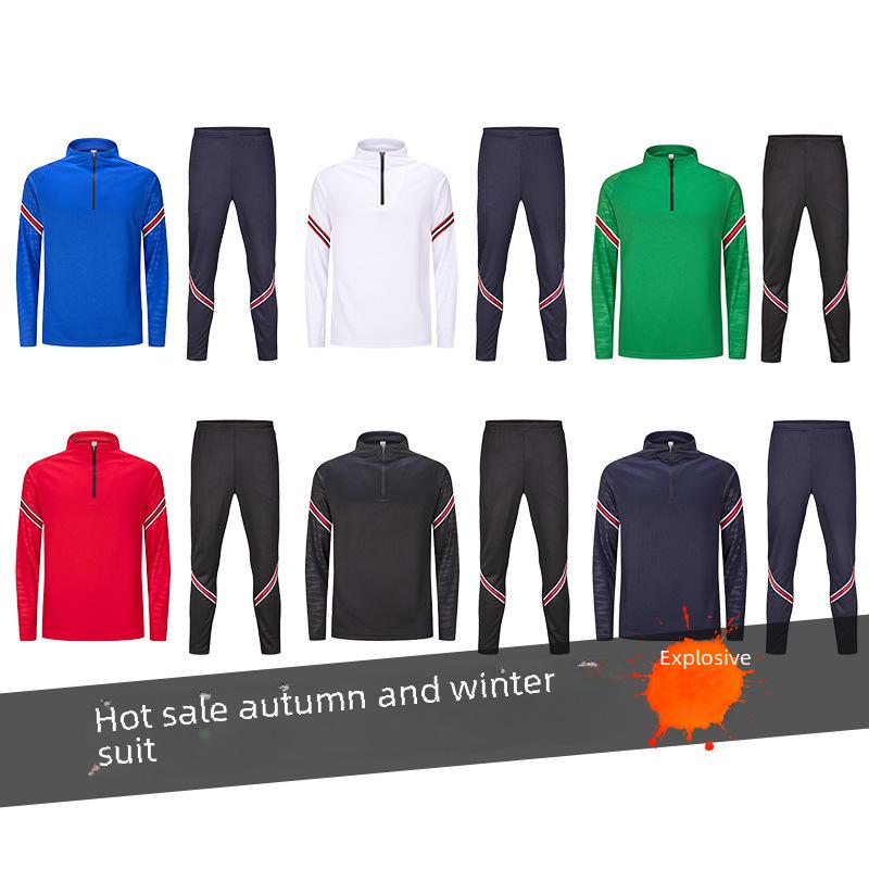 Half-Zip Contrast Stripe Sports Top with Half-Finger Sleeves