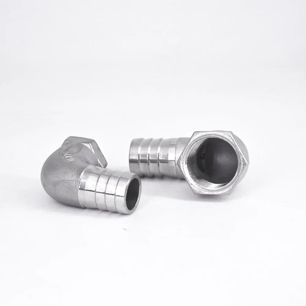 1/4" 3/8" 1/2" 3/4" 1" -2" BSP Female 8 10 12 13 15 20 25-50mm Hose Barb Elbow 90 Deg 304 Stainless Steel Pipe Fitting Connector