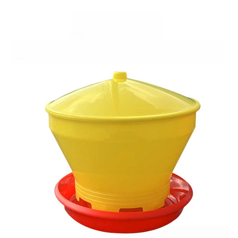 1Pcs Heavy Duty Plastic Poultry Feeder Rainproof Lid Anti Spill Design For Backyard Chicken Coops Small Farms