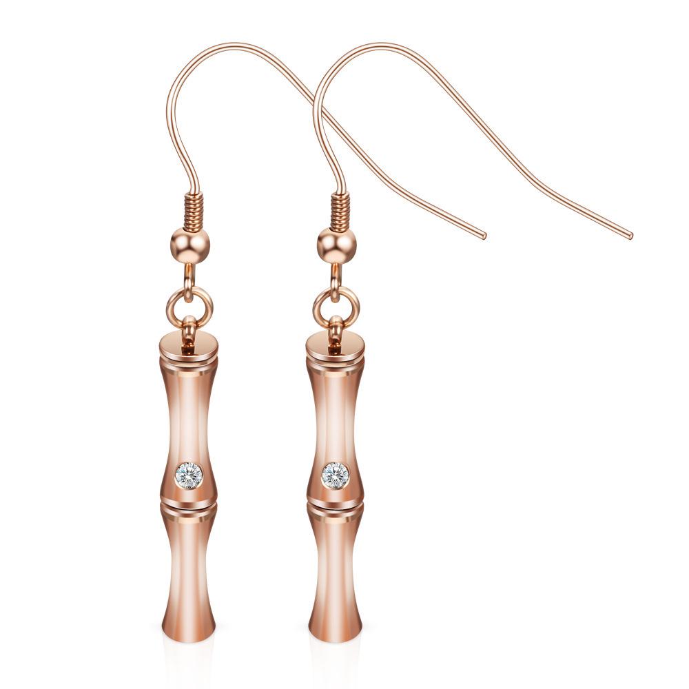 New Style Rose Gold Bamboo Necklace with Inlaid Diamond