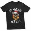 Jingle Hell Christmas Skull Santa Hat Flames Bells Funny Gothic T-Shirt Unisex T-Shirt