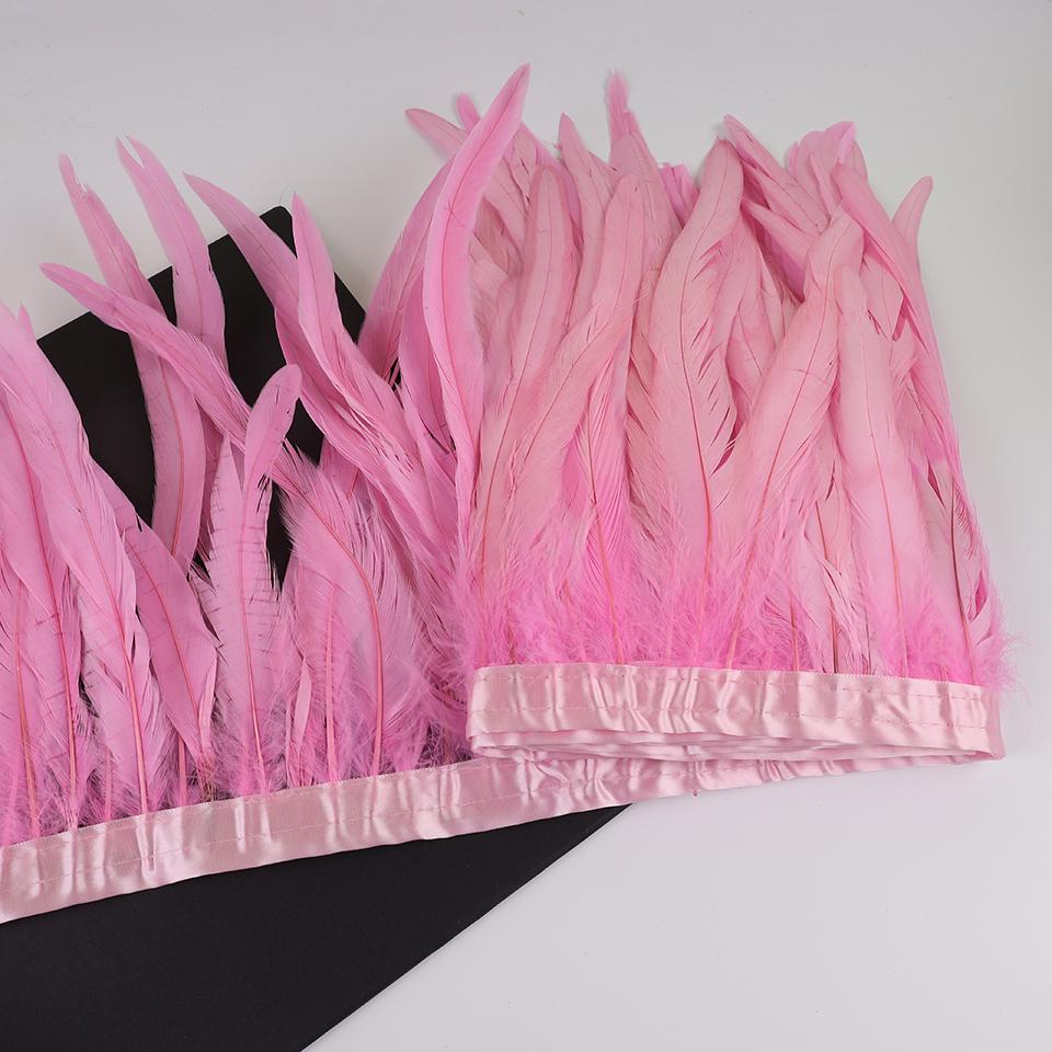 10Meters Rooster Tail Feathers Trim 25-30Cm Coque Feathers Trimming For Handiwork Crafts Carnival Dress Skirt Costumes Plumes