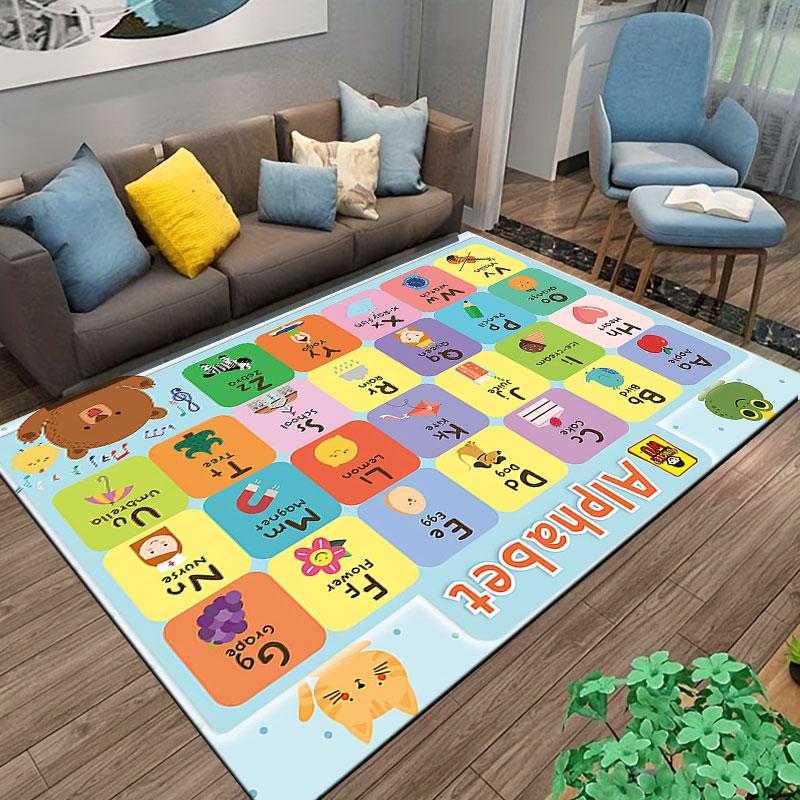 Colorful Alphabet Kids Carpet Suitable As a Non-slip Mat for the Living Room or Bedroom Sofa