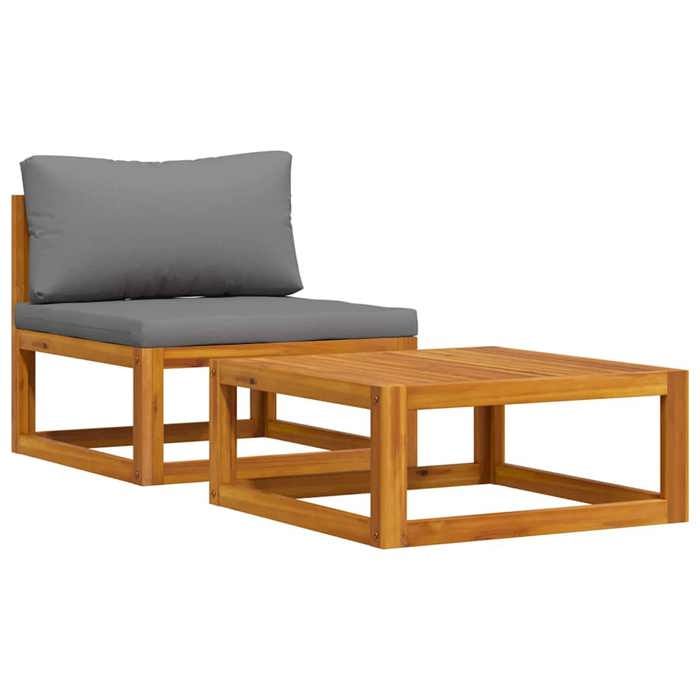 Maison Exclusive - Salon de jardin 2 pcs avec coussin Bois d'acacia solide
