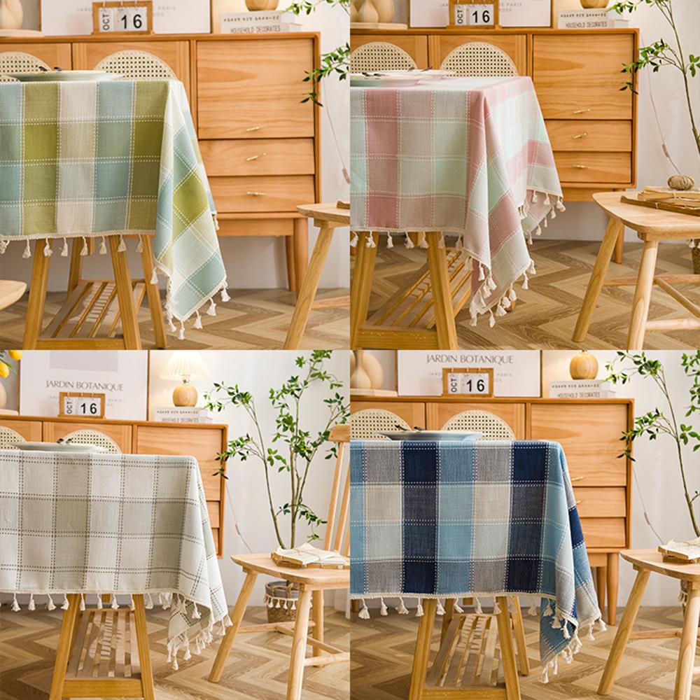 Table Cloth Plaid Waterproof Oil -Proof No -Wash Rectangular Tablecloths Wedding Elegant Table Clothes For Dining Table