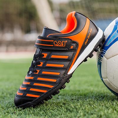 Children's Football Shoes, Nails, Velcro, Primary School, Boys and Girls, Artificial Grass, Match Training Shoes, Breathable Soft Sole