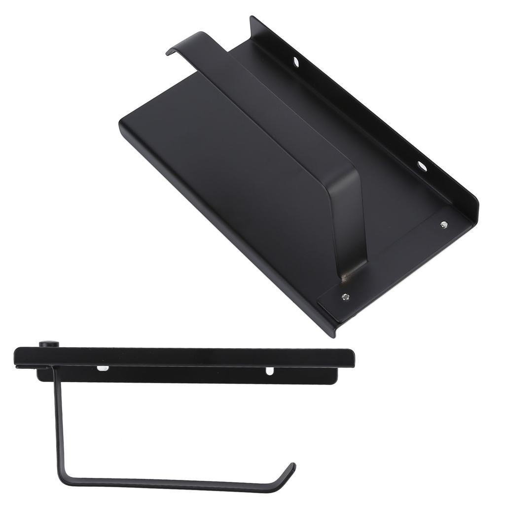 Porta Papel Higiênico Aço Inoxidável 304 Anti Ferrugem Vestível Banheiro Porta Celular para Cozinha LavaboPreto