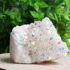 Wixine 1Pcs White Angel Aura Quartz Point Electroplated Crystal Cluster Healing Stone