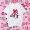 2026 new Summer HelloKitty Cute Print Tee Casual Short Sleeve Cotton Tops for Adults Kids Sweet Kawaii Style Daily Outfit