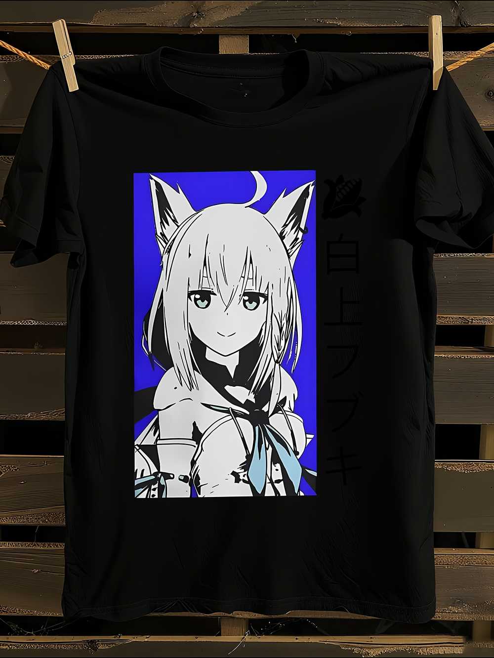 Shirakami Fubuki Anime VTuber Graphic T-Shirt XXL