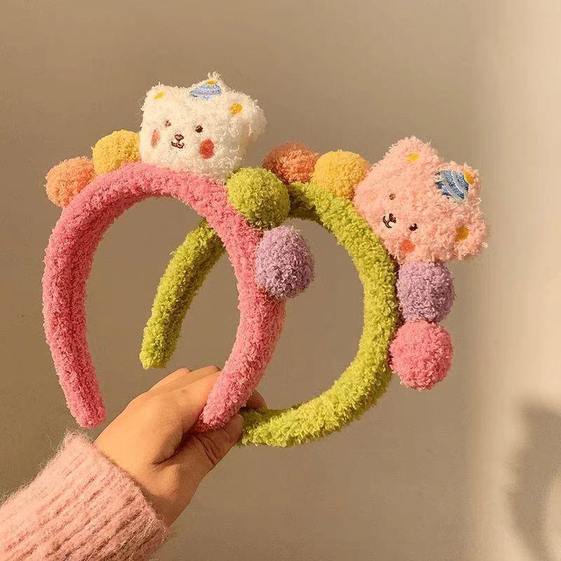 Cute Cartoon Plush Bear Hairband For Women Girls Sweet Hair Ornament Funny Headband Photo Prop Hair Hoop Lovely Hair Accessories