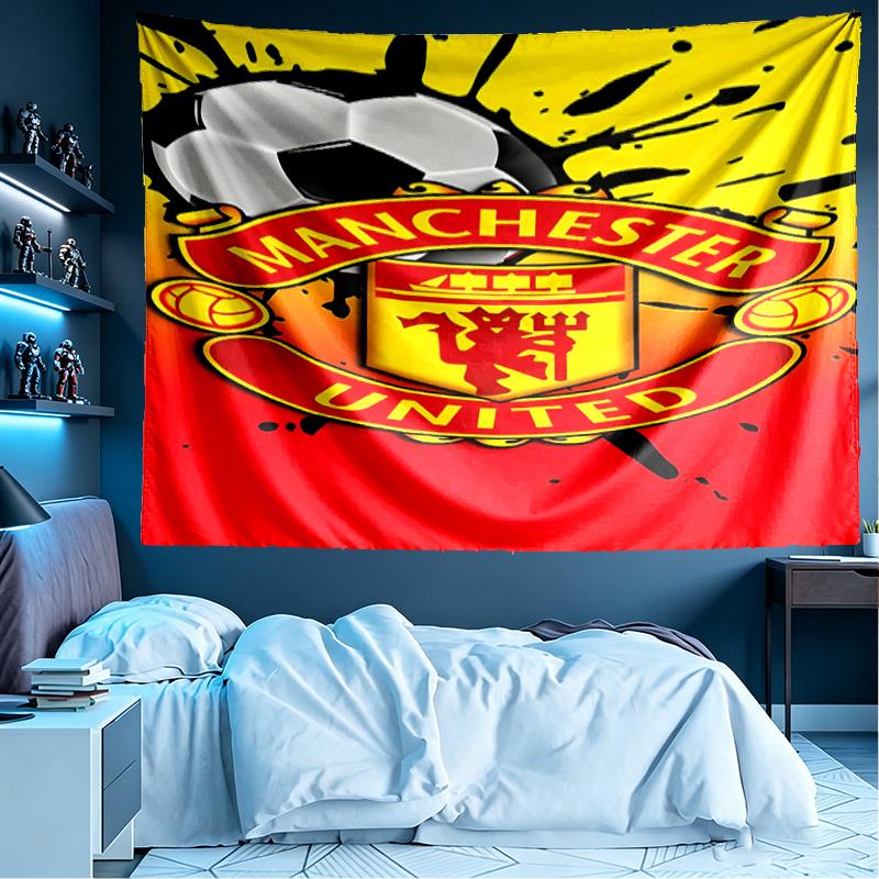 Manchester United F.C Print Tapestry, Lightweight Wall Hanging, for Bedroom, Dorm, Living Room, Home Art Decor - Birthday Christmas Gift for Friends