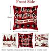 Christmas Pillow Covers 18x18 Set of 4 - Red Black Buffalo Check Plaid Decor - Indoor Outdoor Xmas Throw Pillow Cases for Sofa Couch