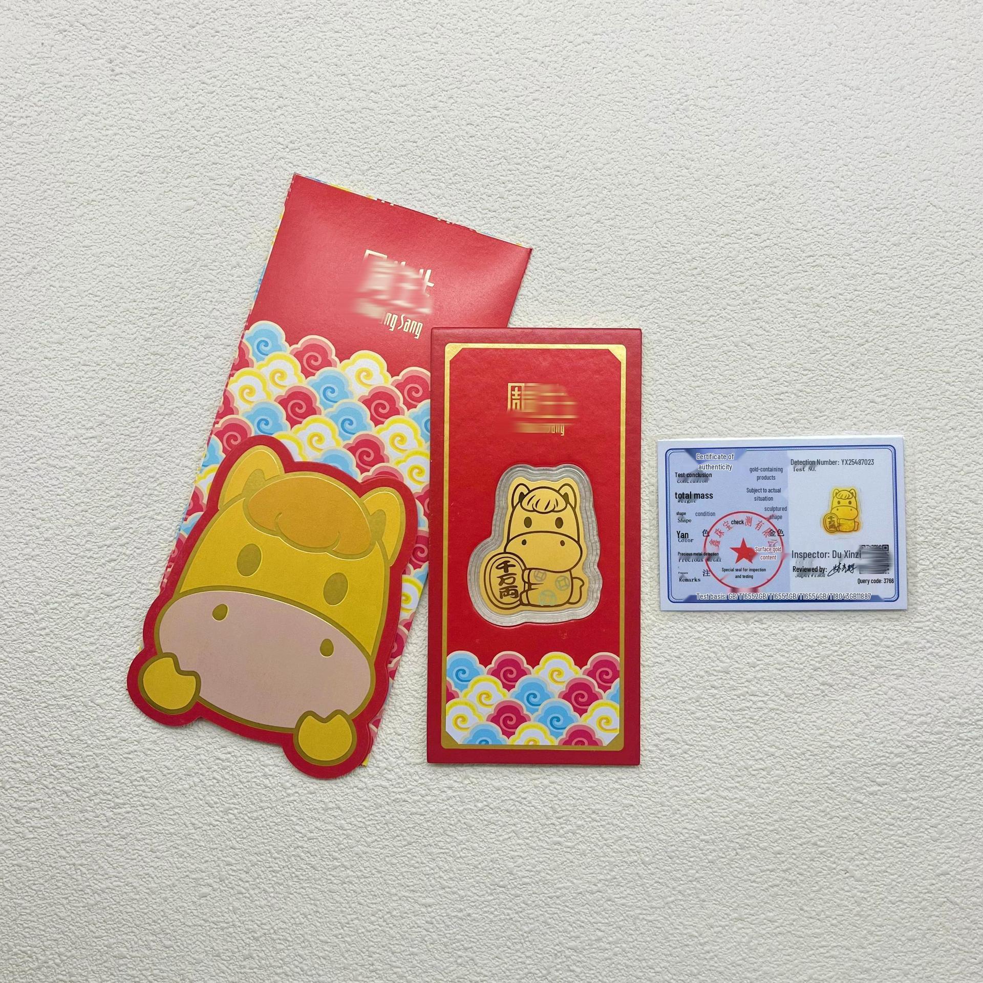 Zhou Family 999 Pure Gold Zodiac Horse Gift for Girlfriend: Birthday or New Year Red Envelope Keepsake