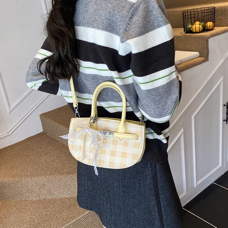 Premium Plaid Bag Women's New Fashion Versatile Shoulder Bag Niche Handbag Messenger Bag