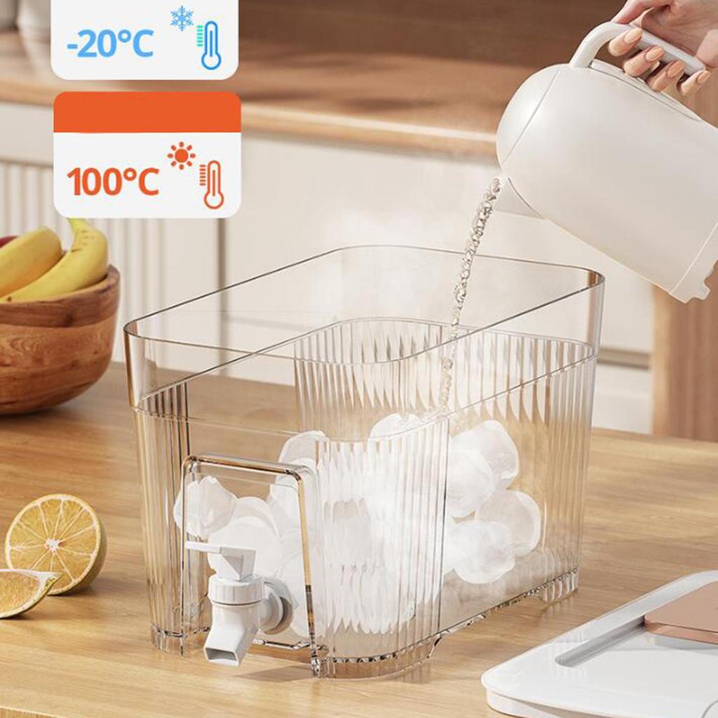6L Beverage Container for Iced Drinks with Lid Refrigerator